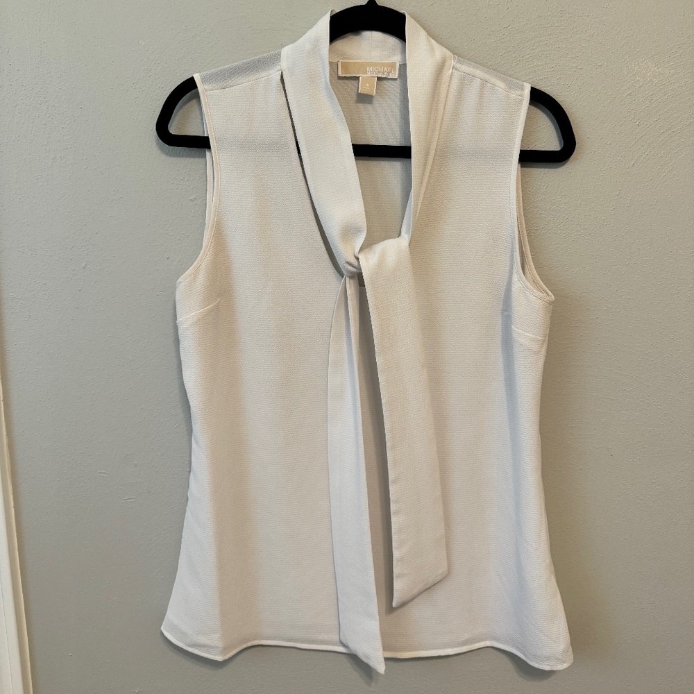 Michael Kors Front Tie Sleeveless Blouse